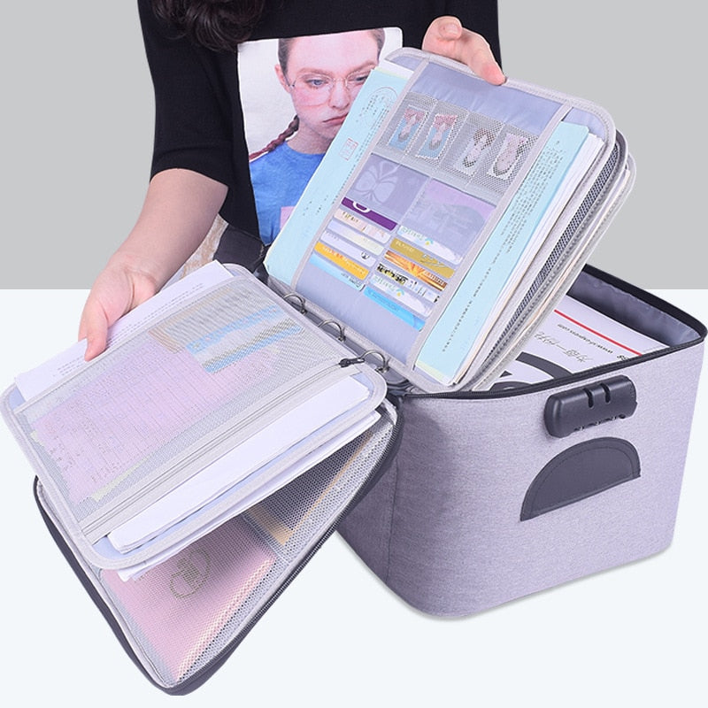 Travel Business Briefcase A4 Document Bag Waterproof Oxford Tote Men Women's Electronic Product Storage Pouch Office Organizer