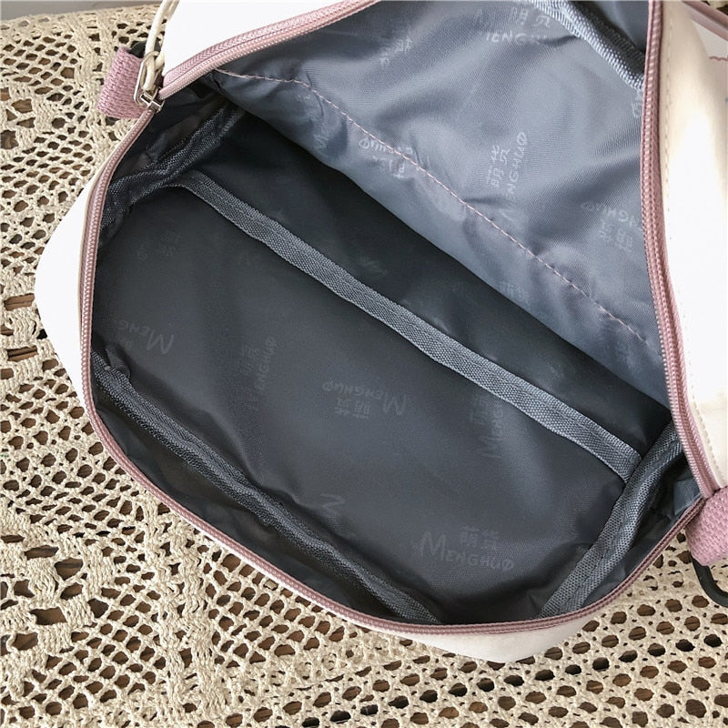 Korean Style Cute Backpacks Women Waterproof Nylon Small Shoulder Bags for Teenage Girls Schoolbags Flower Travel Backpack