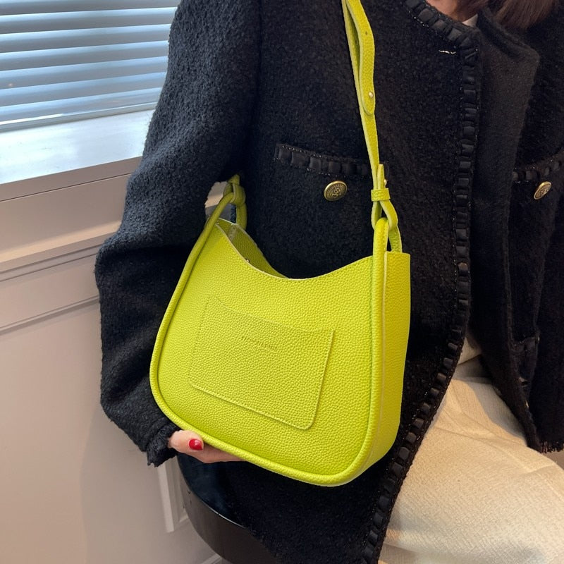 Stylish Women's Lady Messenger Bag Solid Color Shopping Bags PU Leather Bag Satchel Woman Female Cross Body Single Shoulder Bag