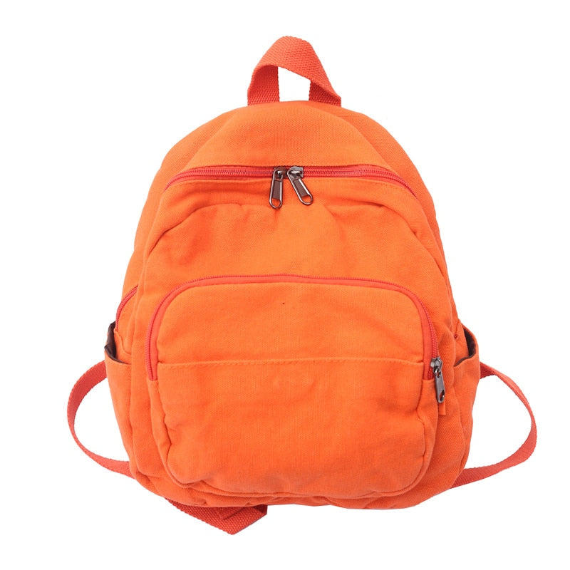 маленький рюкзак Canvas Women Small Backpack Vintage Feminina School Mini Backpack Women Bagpack Female Solid Girl mochilas