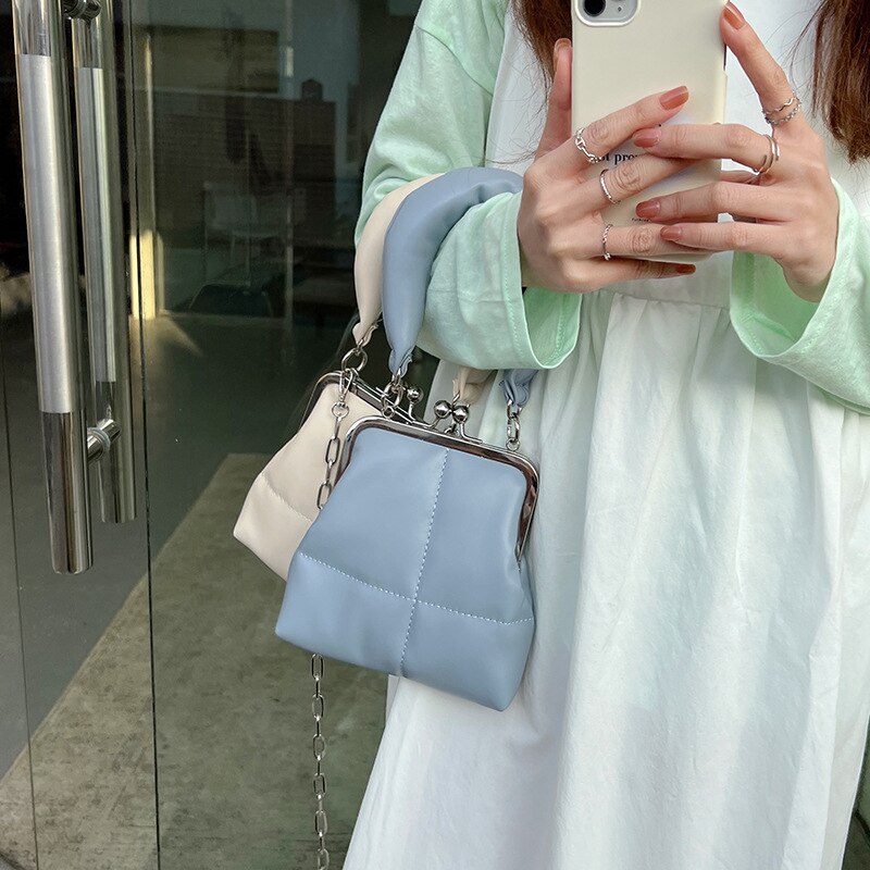 Fashion Shell Clip Women Shouder Bags Designer Handbags and purse Luxury Pu Leather Chains Crossbody Bag Small Lady phone Wallet