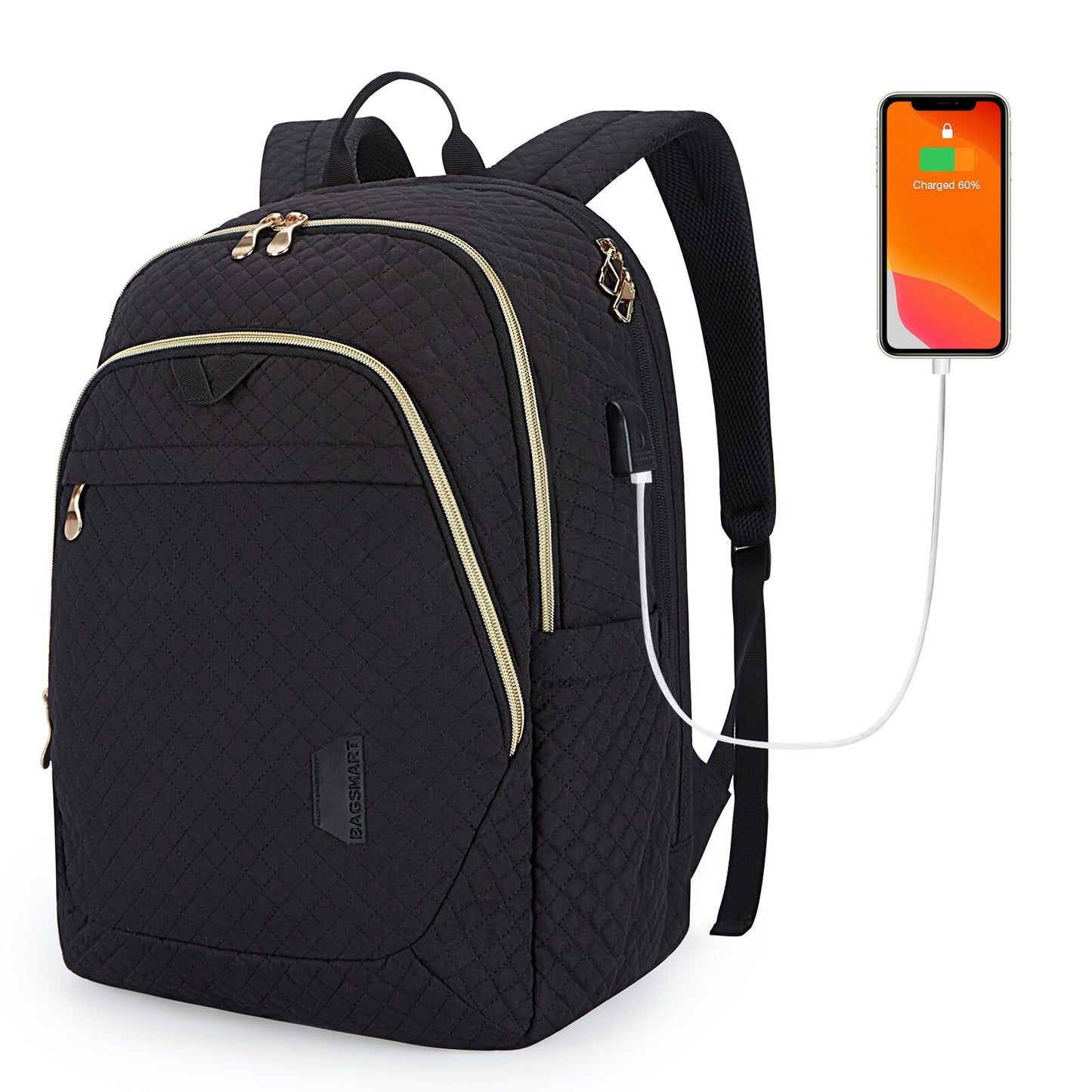 BAGSMART Anti-theft Waterproof 15.6 Inch Laptop Backpack School Backpacks USB Charging Port Men Business Travel Backpack Women