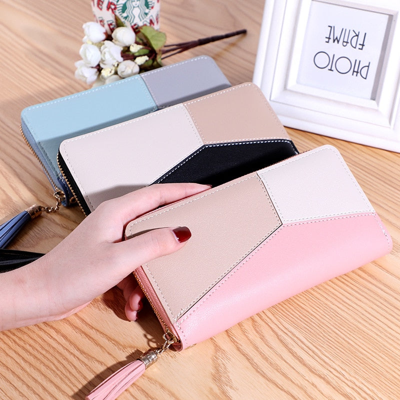 New Wallets Zipper Coin Purse Lady Long Short Purses Handbags Women Clutch Cards Holder PU Leather Moneybag Billfold Wholesale
