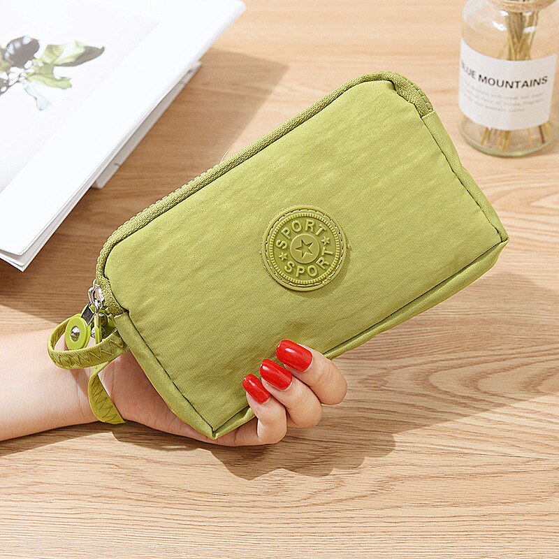 3 Zipper Ladies Wallets Ladies Wallets Brand Clutches Coin Purse Card Key Wallets Canvas Short Ladies Girls Wallets Handbags