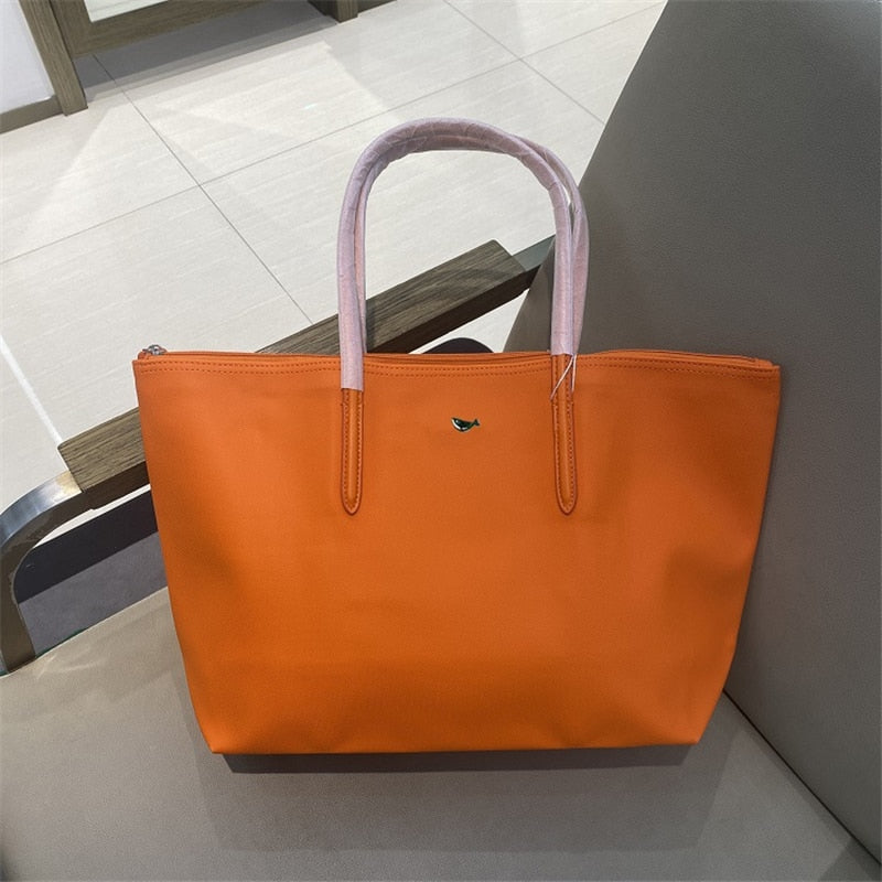 Designer Brand Women's Bags PVC Waterproof Coated Tote Bag Shopping School Casual Travel Laptop Zipper Commuter Handbag