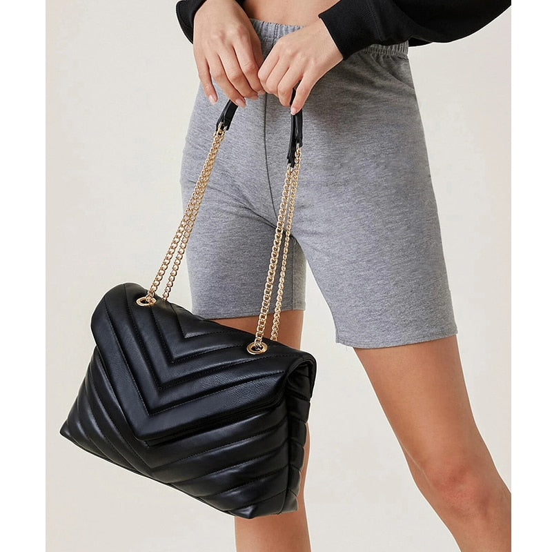 ZR DIARY Large Capacity Commuter Bags Women Tote Diamond Pattern Metal Chain Fashion Ladies Shoulder Crossbody Bags 0811