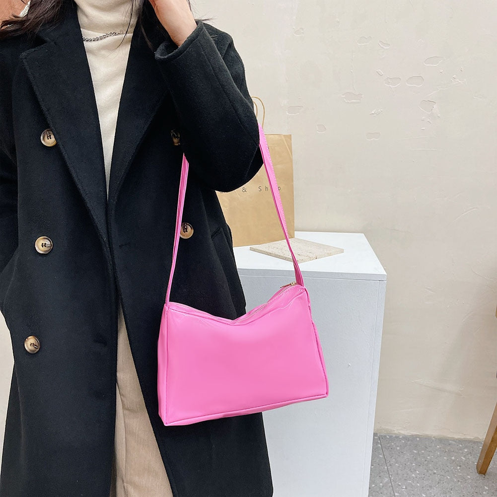 Fashion Casual Women Underarm Bag Solid Color Shopping Shoulder Handbags Elegant Ladies Versatile Women Bag