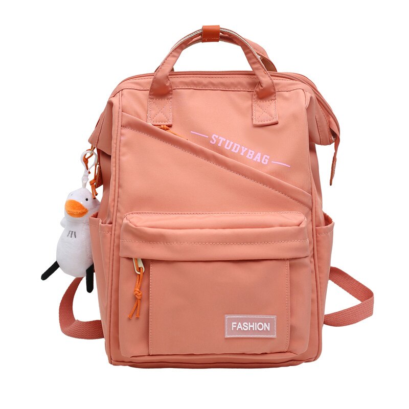 Trendy Women Laptop Waterproof Nylon Bag Girl Cute Travel Green Backpack Female Mommy Bag Fashion Ladies College Backpack Kawaii