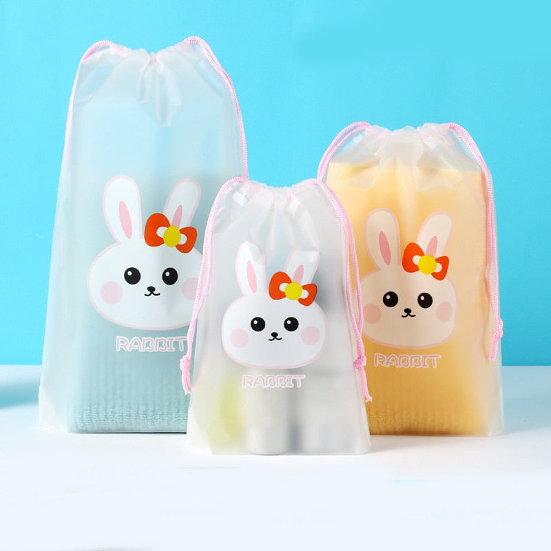 1Pcs Girl Clear Drawstring Cosmetic Bag PVC Transparent Makeup Bag for Women Waterproof String Beauty Case Travel Toiletry Bags
