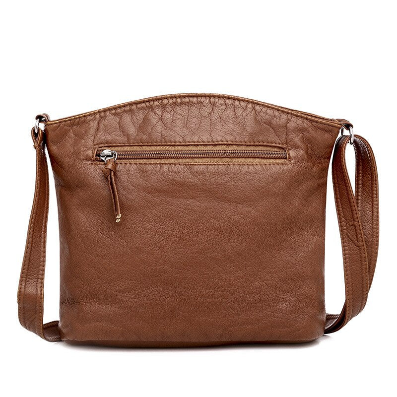 New Korean style PU leather crossbody bags for women Casual retro small square shoulder bag Large Capacity soft leather handbag