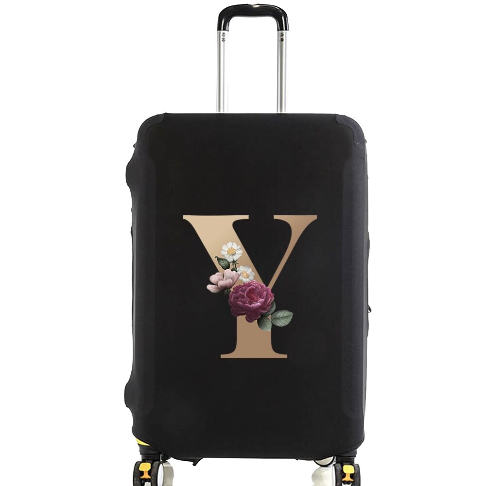 Luggage Protective Cover for 18 To 28 Inch Fashion Gold Letter Name Trolley Suitcase Elastic Dust Bags Case Travel Accessories
