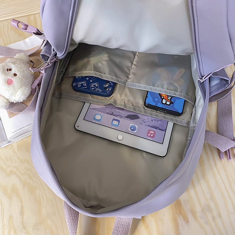 Fashion Backpack Women Multi-Pocket Laptop Bag College Student School Bags Waterproof Nylon Female Backpack Travel Lady Book Bag
