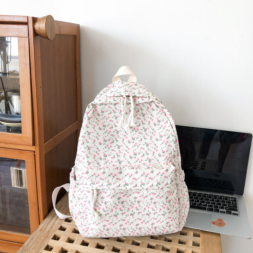 Students Nylon Backpack Women Casual Floral Printing Backpacks School Bags for Teenage Girls Bookbags Female Travel Knapsack