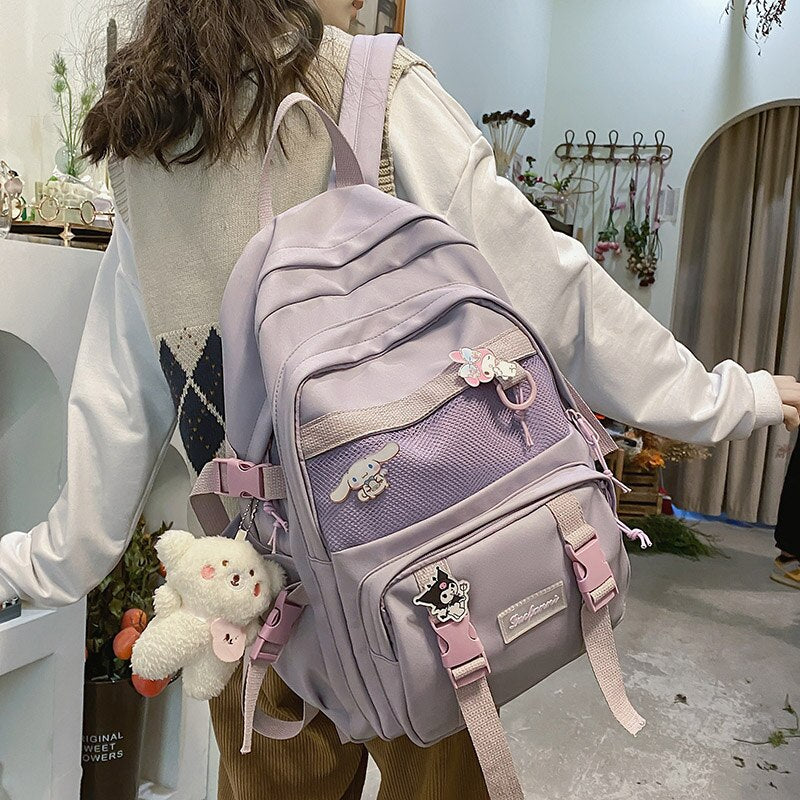 Fashion Backpack Women Multi-Pocket Laptop Bag College Student School Bags Waterproof Nylon Female Backpack Travel Lady Book Bag