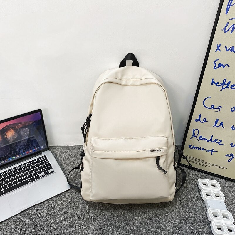 Unisex Solid Color Nylon Backpacks Fashion Women Backpack Men Big Schoolbag Cool Bookbag Teen Student Portable Laptop Bagpack