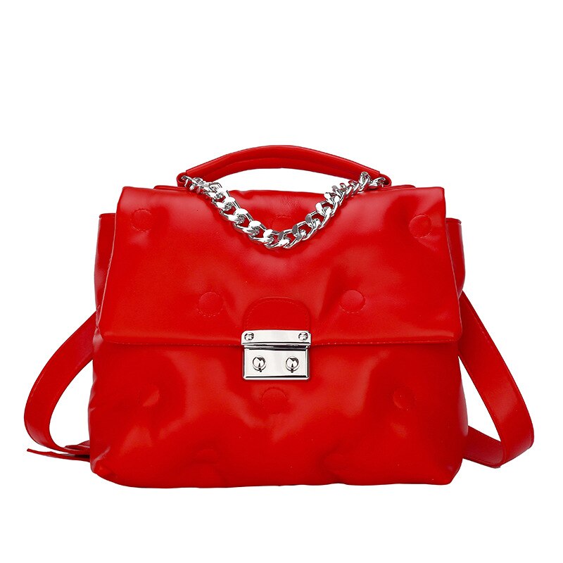 New Casual Simple chain Shoulder Bag Fashion Stitching Wild Messenger Brand Female Totes Crossbody Bags Women Leather Handbag