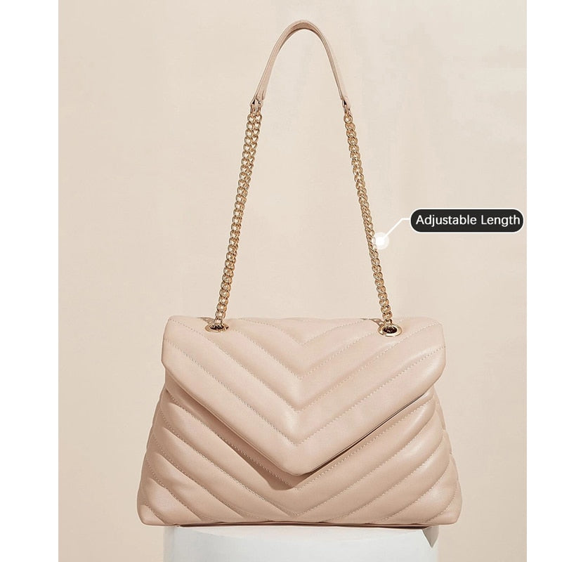ZR DIARY Large Capacity Commuter Bags Women Tote Diamond Pattern Metal Chain Fashion Ladies Shoulder Crossbody Bags 0811