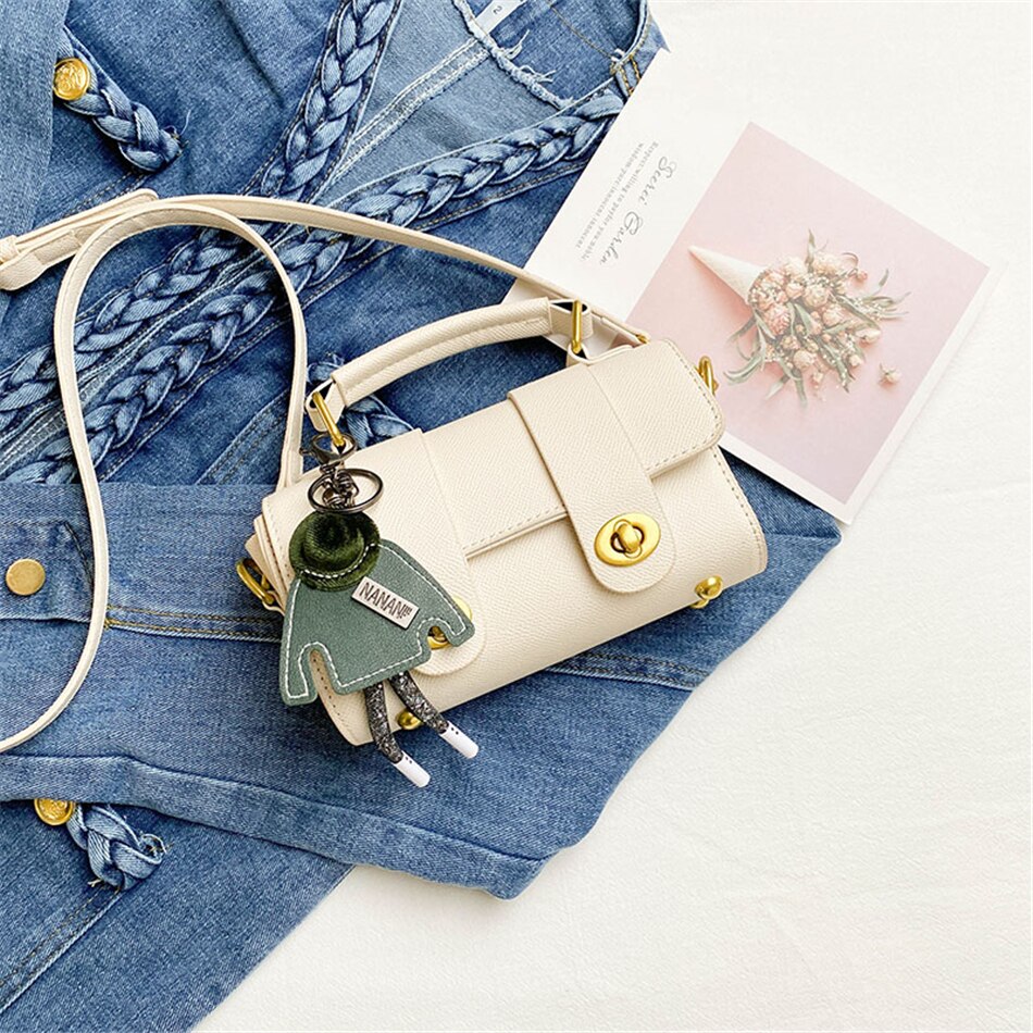 2 Lock Small Women's Boston Bag Luxury Purses and Handbags Luxury Pendant Crossbody Bag PU Leather Shoulder Bags for Women Mini