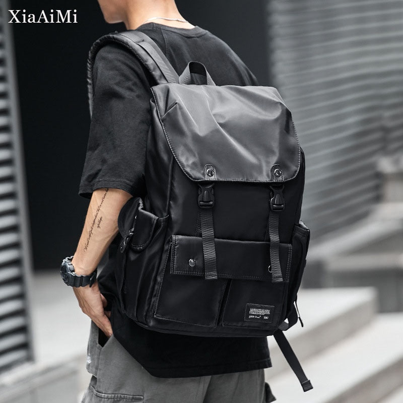 Men's Fashion Backpack Large-capacity Outdoor Travel Waterproof Zipper Sports Backpack College Student Laptop School Bag
