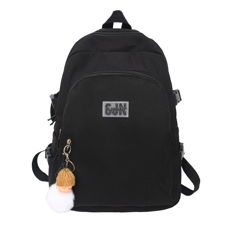 Waterproof Nylon School Backpack Women's Backpacks for Teenagers Girls Large Capacity Women Bag Solid Color Schoolbag Mochila