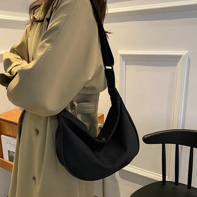 Oxford Cloth Diagonal Cross Bag Youth Fashion Casual Version Ladies Large Capacity Shoulder Bag Solid Color Women Messenger Bags
