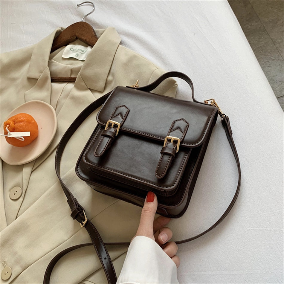 Elegant Female Tote Mini Bag New High Quality PU Leather Women's Designer Handbag Vintage Ladies Shoulder Messenger Bag