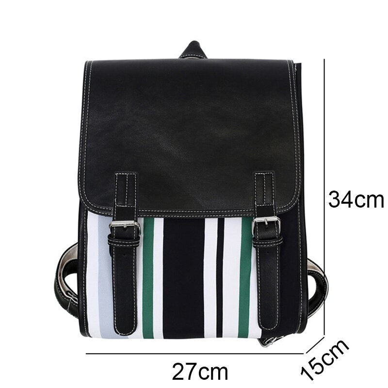 Cool Female PU College Backpack Women Cute School Bag Trendy Leather Book Girl Travel Student Bag Ladies Laptop Backpack Fashion