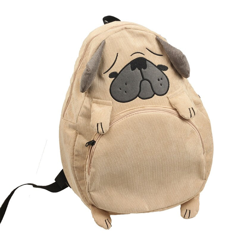 School Backpacks Anime For Teenagers Girls Cute Designer Corduroy Animal Fox Dog Shape Schoolbag Student Backpack