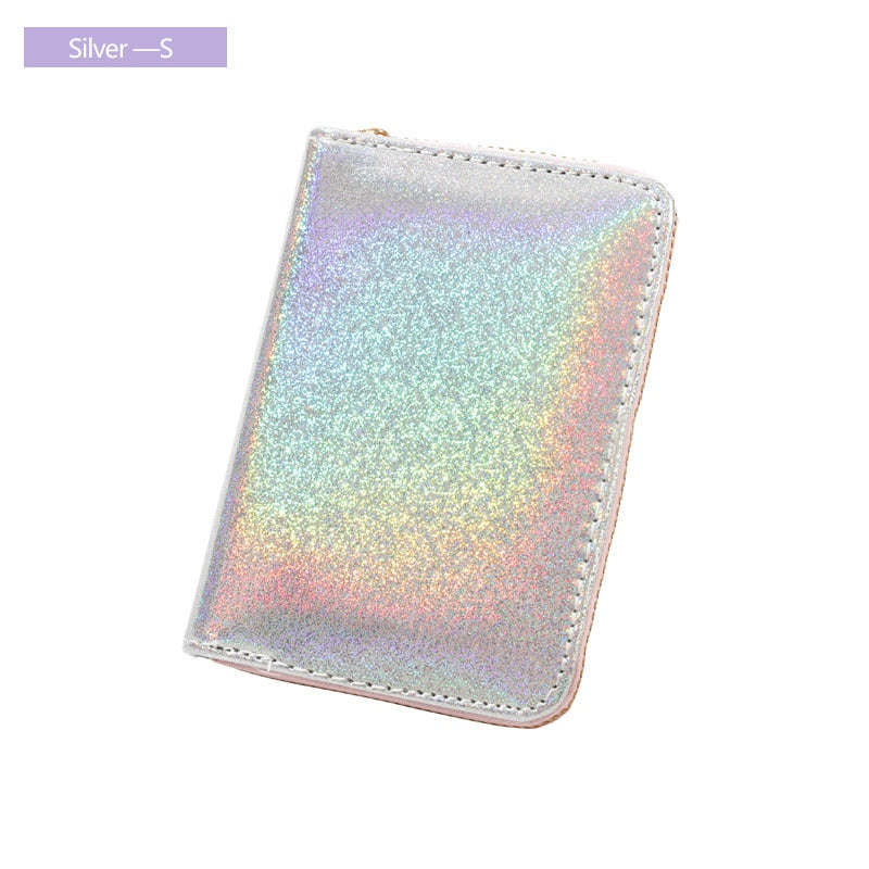 ~~BIG SALE ~~Holographic Leather Wallets Laser Organizer Ladies Wallet Women Handbag Long purses Girl Purse Card Id Holders