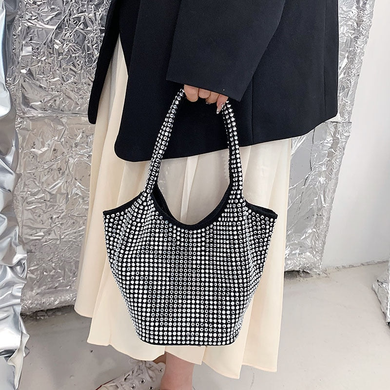 Women's Bags Rivet Underarm Shoulder Bags Fashion Designer Handbags Large Capacity Casual Totes Ladies Soft Trendy Shopping Bags