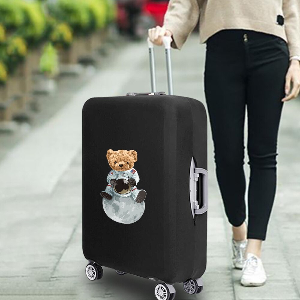 Luggage Cover Protective Thickening Travel Accessories Luggage Dust Cover for 18-28 Inch Bear Print Fashion Suitcase