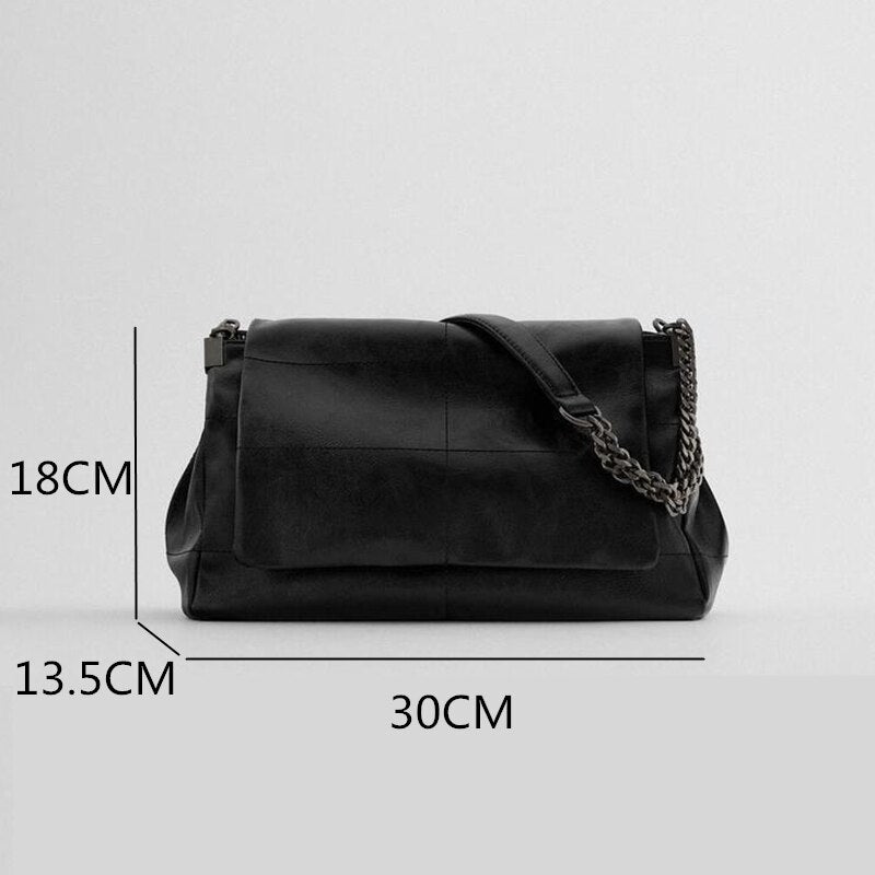 Women's Shoulder Bag portable flip Single Shoulder Bag versatile Fashion black Messenger Bag for girls