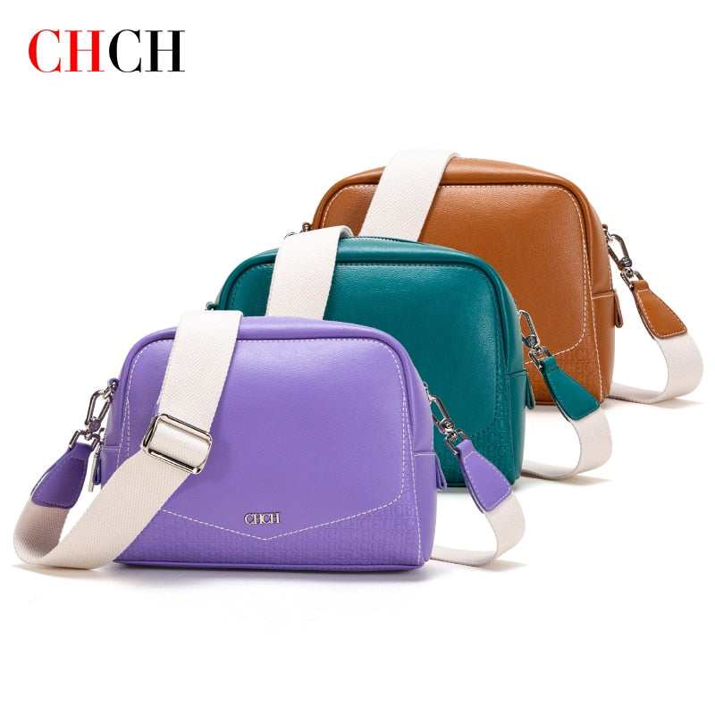 CHCH New Women's Retro Messenger Leather Mobile Phone Shoulder Bag Fashion Cow Leather Handbag