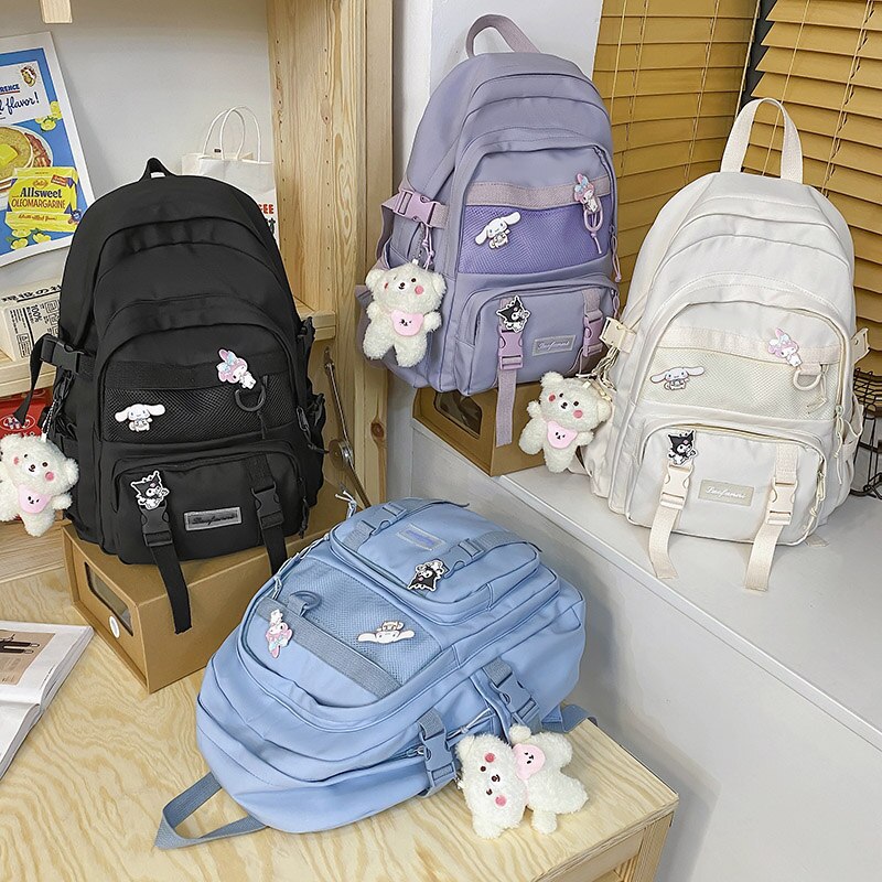 Fashion Backpack Women Multi-Pocket Laptop Bag College Student School Bags Waterproof Nylon Female Backpack Travel Lady Book Bag