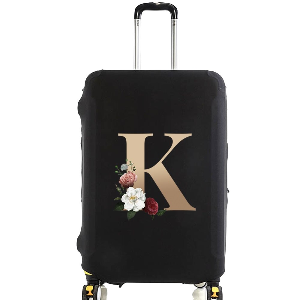 Luggage Protective Cover for 18 To 28 Inch Fashion Gold Letter Name Trolley Suitcase Elastic Dust Bags Case Travel Accessories