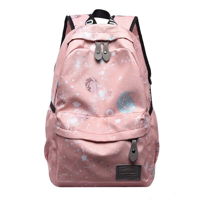 Fashion Teenage Girls School Bags Female Backpacks Planet Printing Laptop Bags for Women Bags Waterproof Travel Backpack Women