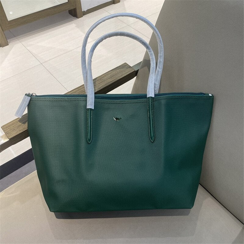 Designer Brand Women's Bags PVC Waterproof Coated Tote Bag Shopping School Casual Travel Laptop Zipper Commuter Handbag