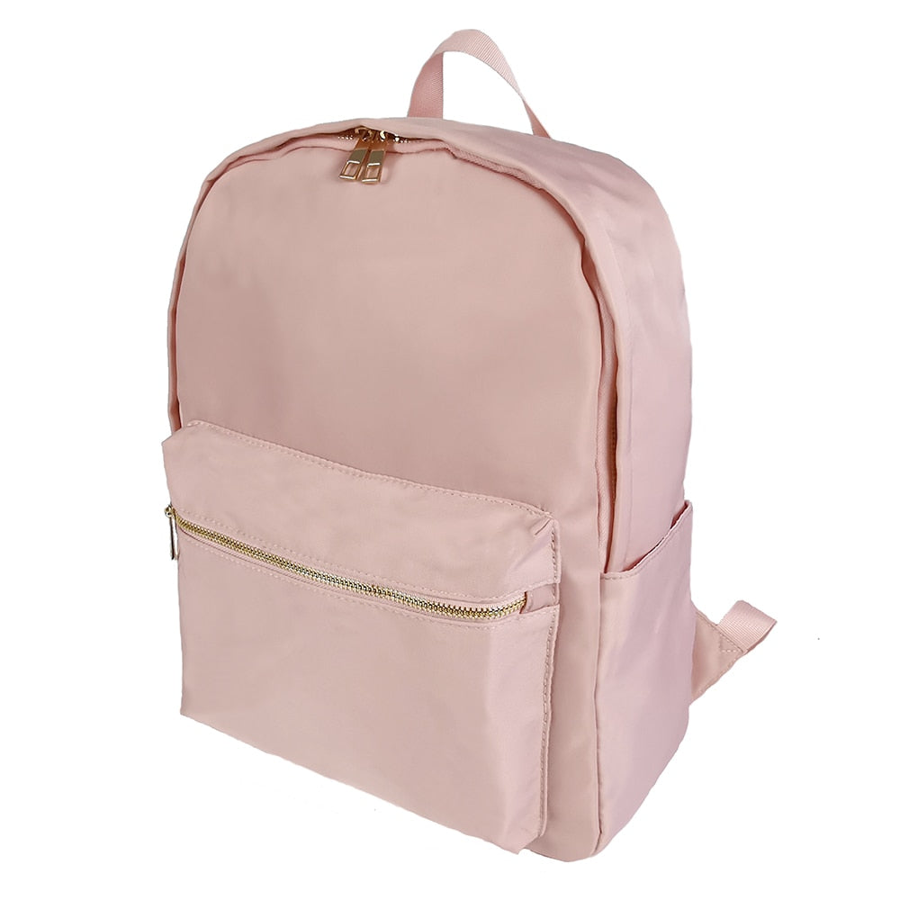 High Quality New Waterproof Nylon Women Backpack Female Travel Bag Backpacks Schoolbag for Teenage Girls Solid Color Bookbag