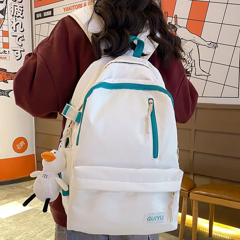 Cool Female Waterproof College Backpack Lady Nylon Laptop Backpack Book Girl Travel Student Bag Fashion Women School Bags Trendy