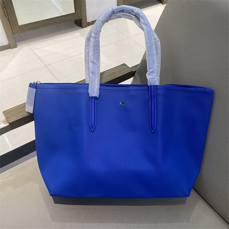 Designer Brand Women's Bags PVC Waterproof Coated Tote Bag Shopping School Casual Travel Laptop Zipper Commuter Handbag