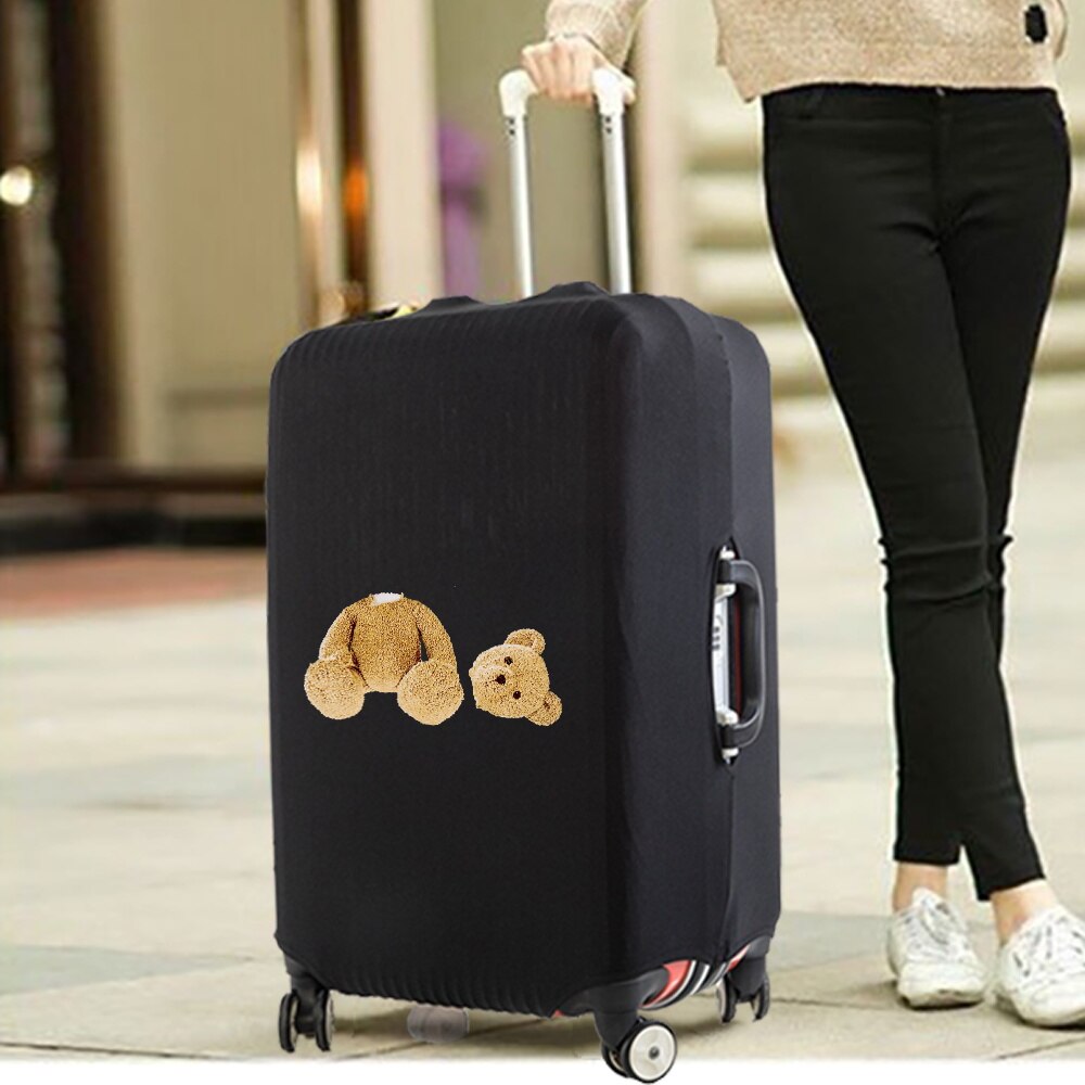 Luggage Cover Protective Thickening Travel Accessories Luggage Dust Cover for 18-28 Inch Bear Print Fashion Suitcase