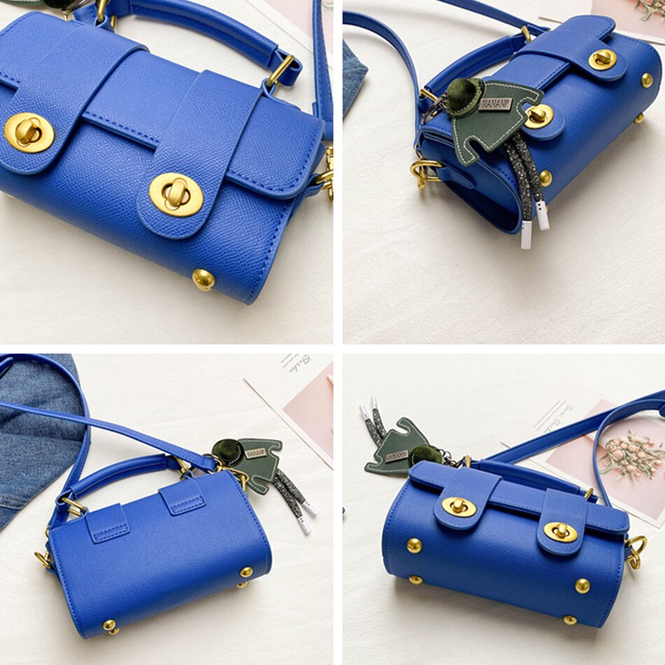 2 Lock Small Women's Boston Bag Luxury Purses and Handbags Luxury Pendant Crossbody Bag PU Leather Shoulder Bags for Women Mini