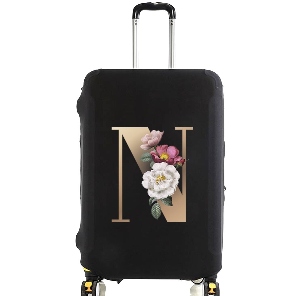 Luggage Protective Cover for 18 To 28 Inch Fashion Gold Letter Name Trolley Suitcase Elastic Dust Bags Case Travel Accessories