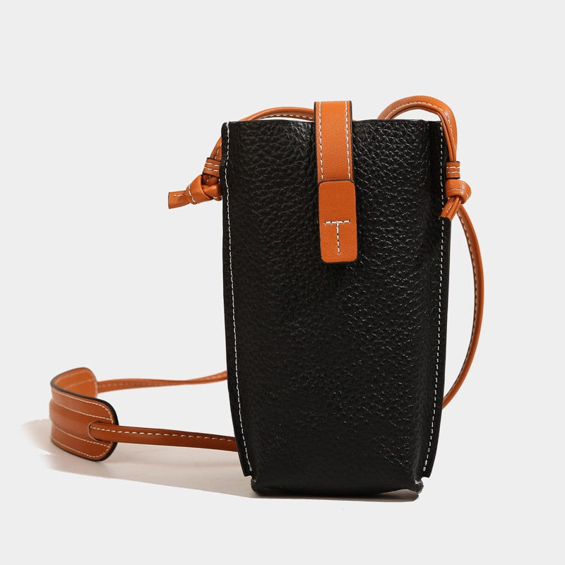 Genuine Leather Women's Shoulder Bag Fashion Trend Mobile Phone Bag Ladies Messenger Bag Simple Crossbody Bag With Card Holder