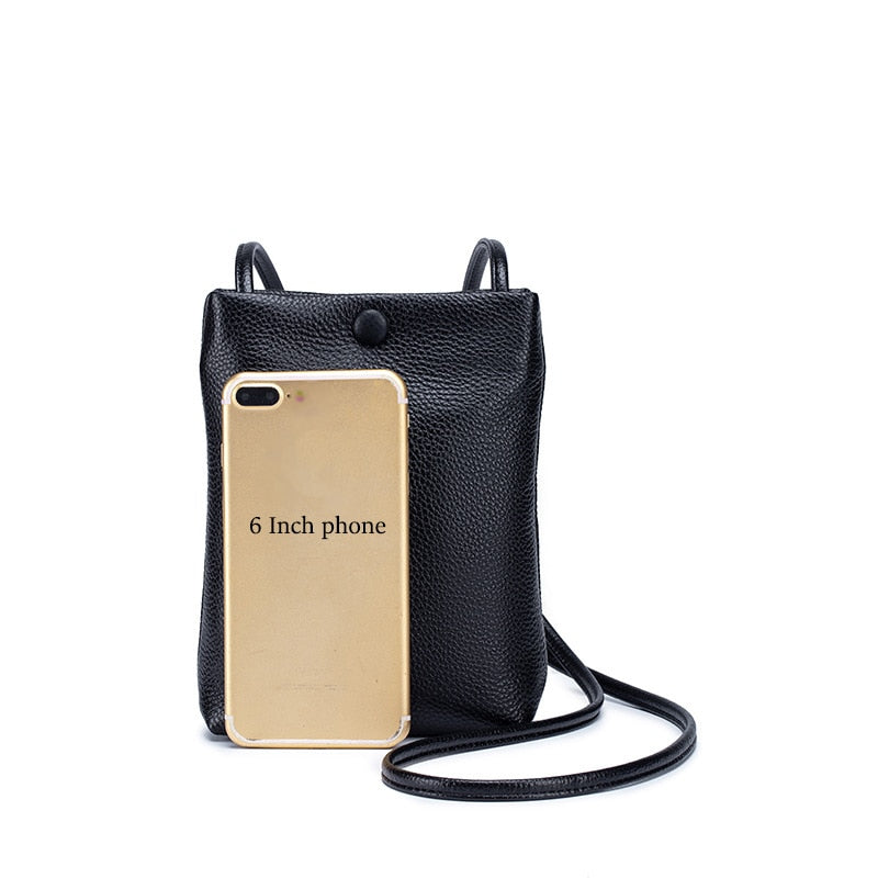 New Women Genuine Leather Handbags Female Large Capacity Shoulder Bags Phone Pocket Card Holders Fashion Crossbody Bags for Girl
