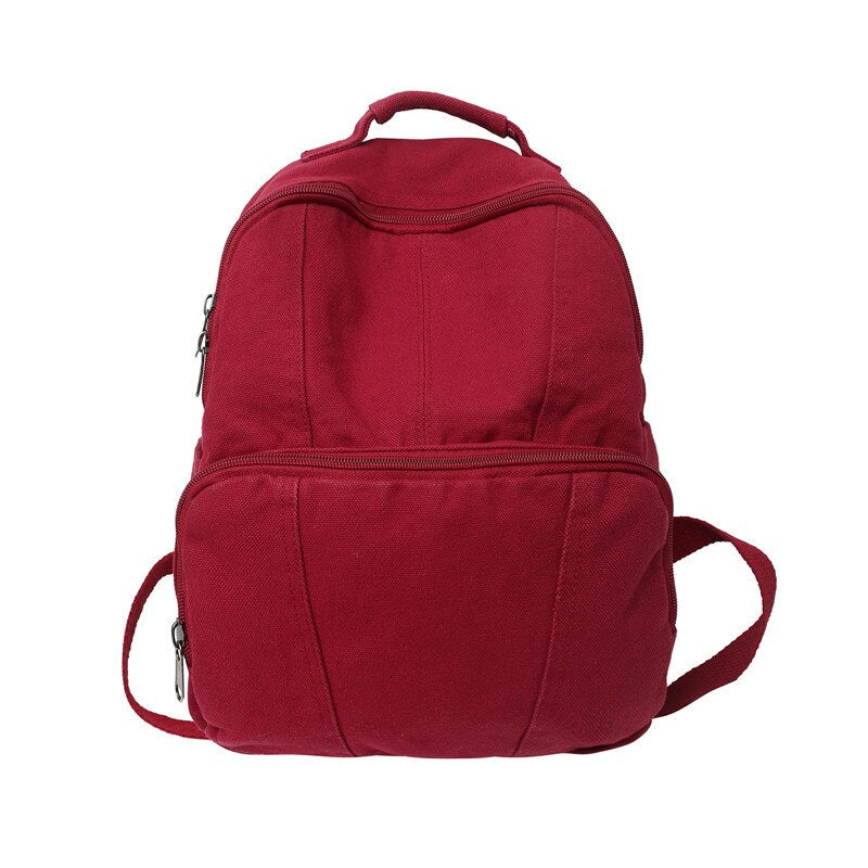 Brand High Quality Canvas Backpacks 100% Cotton School Bags for Teenage Girls Solid Black Leisure Or Travel Bags Brown Packages