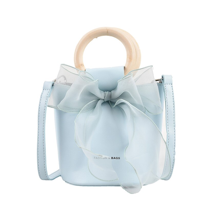 Cute Muslin Bow Women Bag Luxury Brand Design Female Pu Leather Handbags Mini Small Shoulder Crossbody Bags For Ladies Party Sac