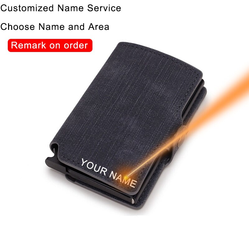 DIENQI Carbon Fiber Card Holders Wallets Men Brand Leather Mini Slim Wallet Money Bag Metal RFID Women Thin Small Smart Vallet