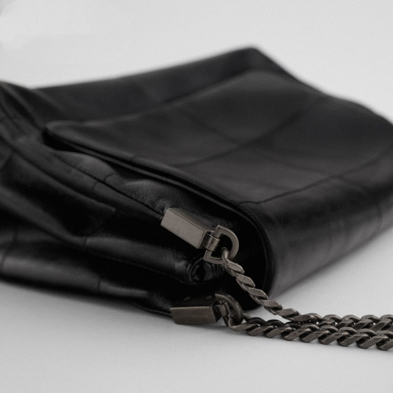 Women's Shoulder Bag portable flip Single Shoulder Bag versatile Fashion black Messenger Bag for girls