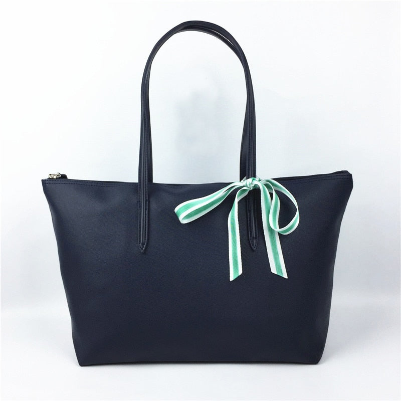 Designer Brand Women's Bags PVC Waterproof Coated Tote Bag Shopping School Casual Travel Laptop Zipper Commuter Handbag